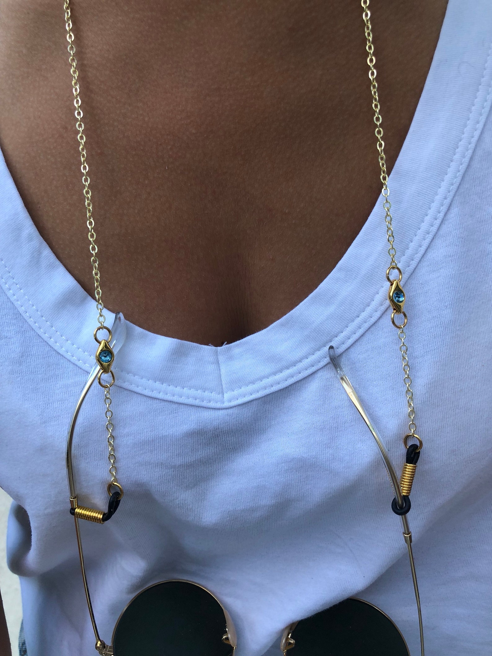 Eyeglass Chain Gold Glasses Chain Sunglasses Chain Etsy UK