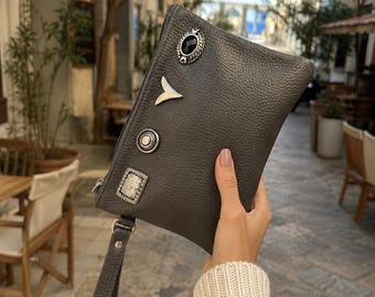 Leather Clutch Bag, Leather Purse Women, Leather Wallet, Small Purse, Everyday Bag Women,  Full Grain Leather, Gift for Her.