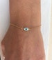 Tiny Evil Eye Bracelet, Minimal Bracelet, Evil Eye Bracelet, Evil Eye Charm, Protection Bracelet, Made from Sterling SIlver 925. 