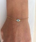 Tiny Evil Eye Bracelet, Minimal Bracelet, Evil Eye Bracelet, Evil Eye Charm, Protection Bracelet, Made from Sterling SIlver 925. 