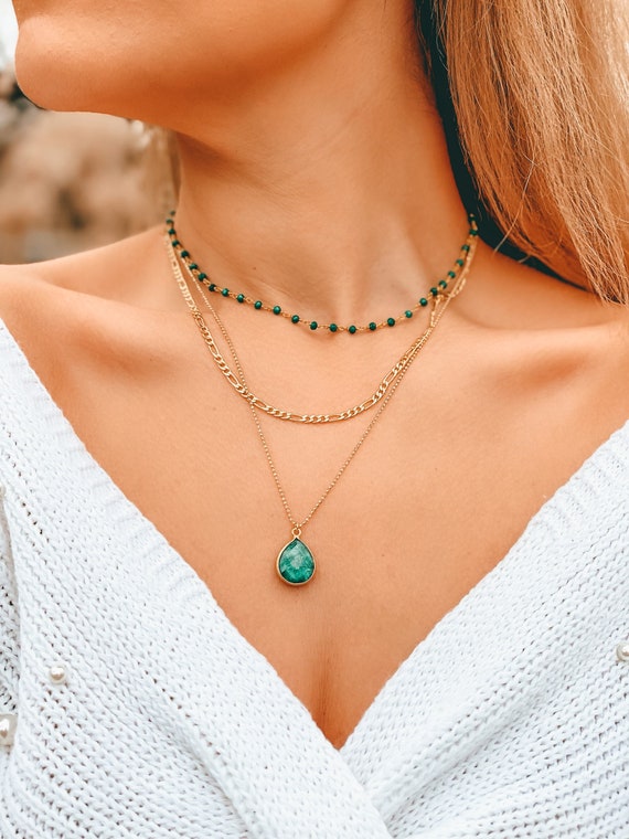 Irie 24K Gold Green Stone Necklace | Ben-Amun Jewelry