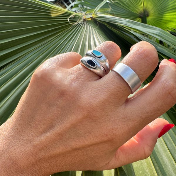 Adjustable Rings, Statement Rings, Women Rings, Silver Band Rings, Handmade Bands, Made in Greece.