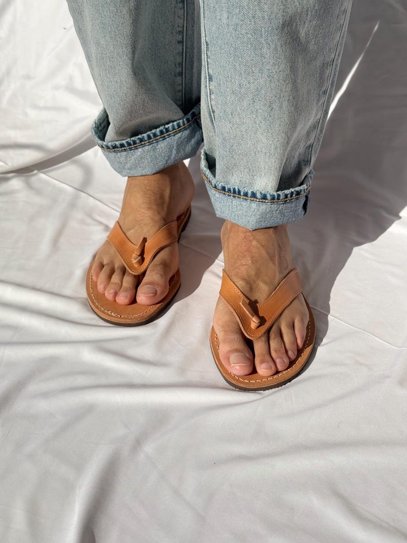 Sandálias masculinas, chinelos de couro masculinos, sandálias de verão, sandálias gregas, sapatos de verão imagem 4