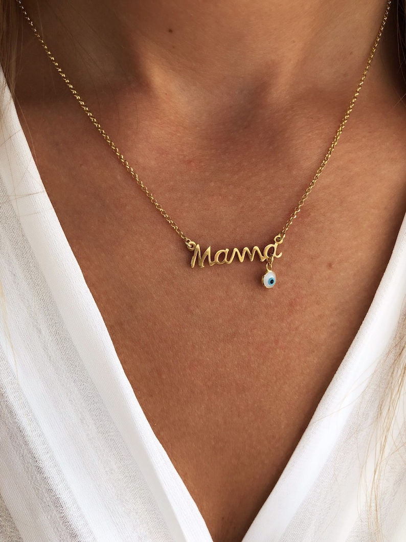 Gold Mother Necklace Mama Necklace Mom Necklace Mother Etsy