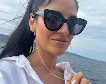 Colorful Sunglasses Chain, Stainless Steel Eyeglass Lanyard, Made in Greece