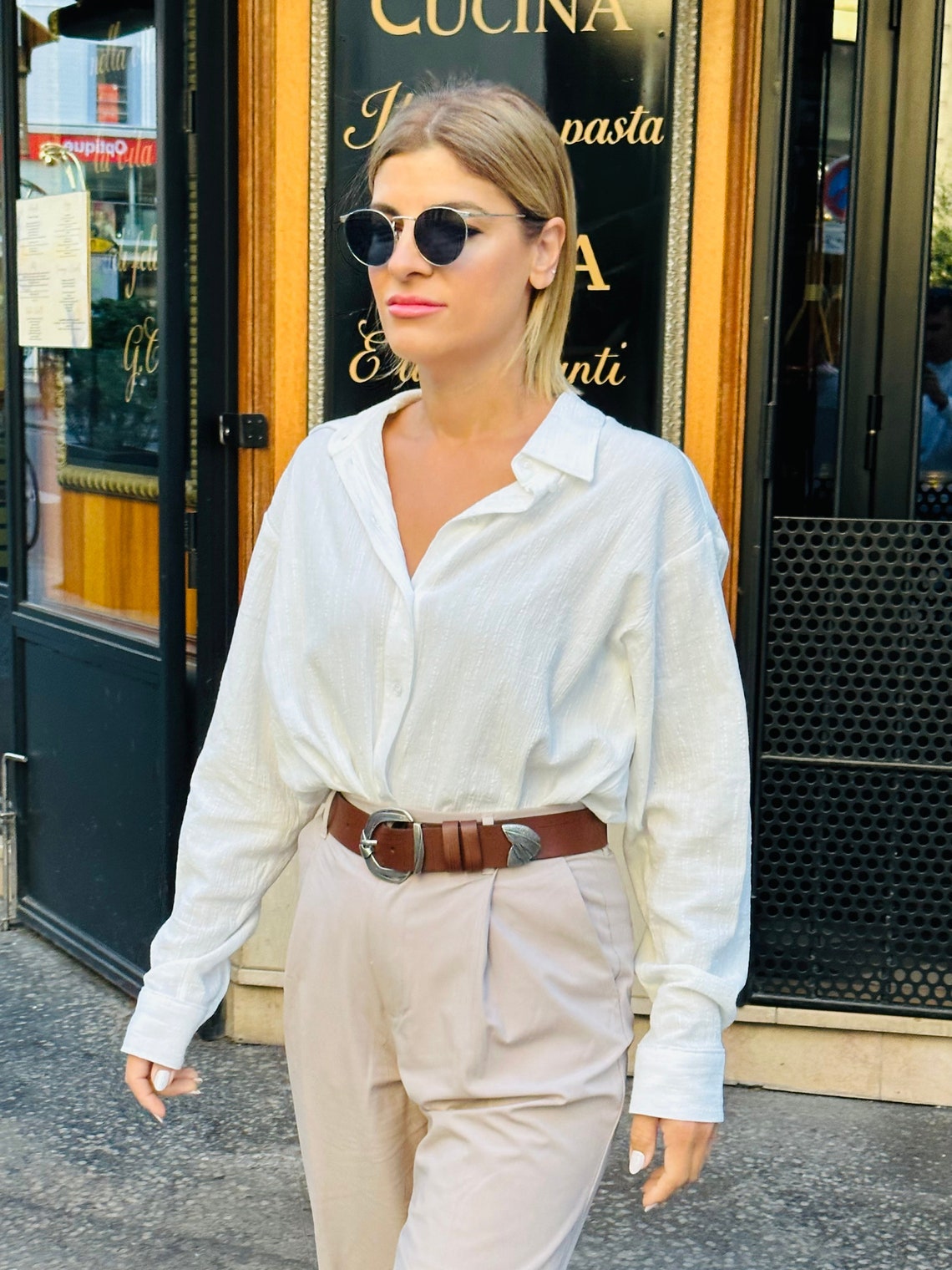 ladies brown belt