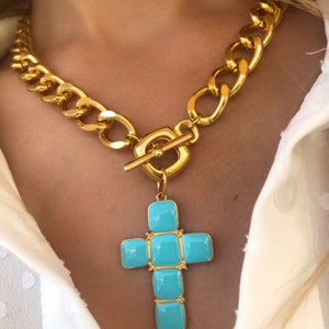 Gold Cross Necklace, Gold Chain, Cross Necklace, Cross Jewelry, Made in Greece. image 8