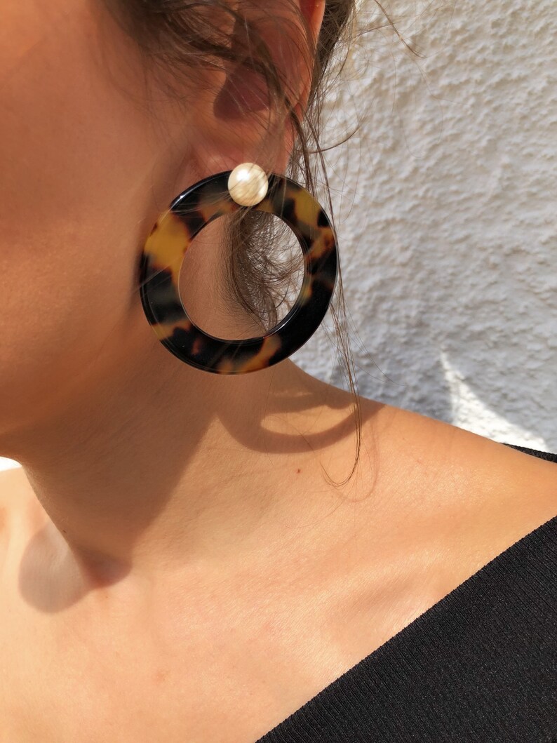 Large Hoop Earrings, Boho Earrings, Ehnic Earrings, Studs Earrings, Made in Greece by Christina Christi. image 10
