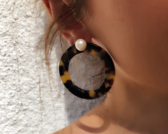 Large Hoop Earrings, Boho Earrings, Ehnic Earrings, Studs Earrings, Made in Greece by Christina Christi.