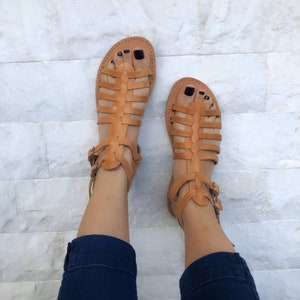 Greek Leather Sandals, Gladiator Sandals, Brown Sandals, Summer Shoes, Made from 100% Genuine Leather.