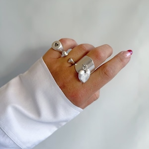 Handmade Silver Heart Ring, Silver Rings Women, Band Rings, Stackable RIngs, Women Rings, Love Rings, Statement Rings, Gift for Her.