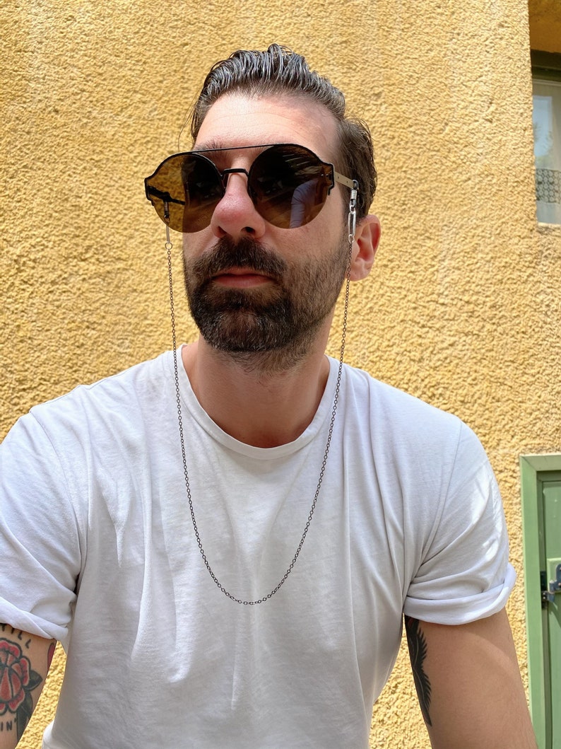 Silver Glasses Chain Men Sunglasses Chain Eyeglasses Chain Etsy
