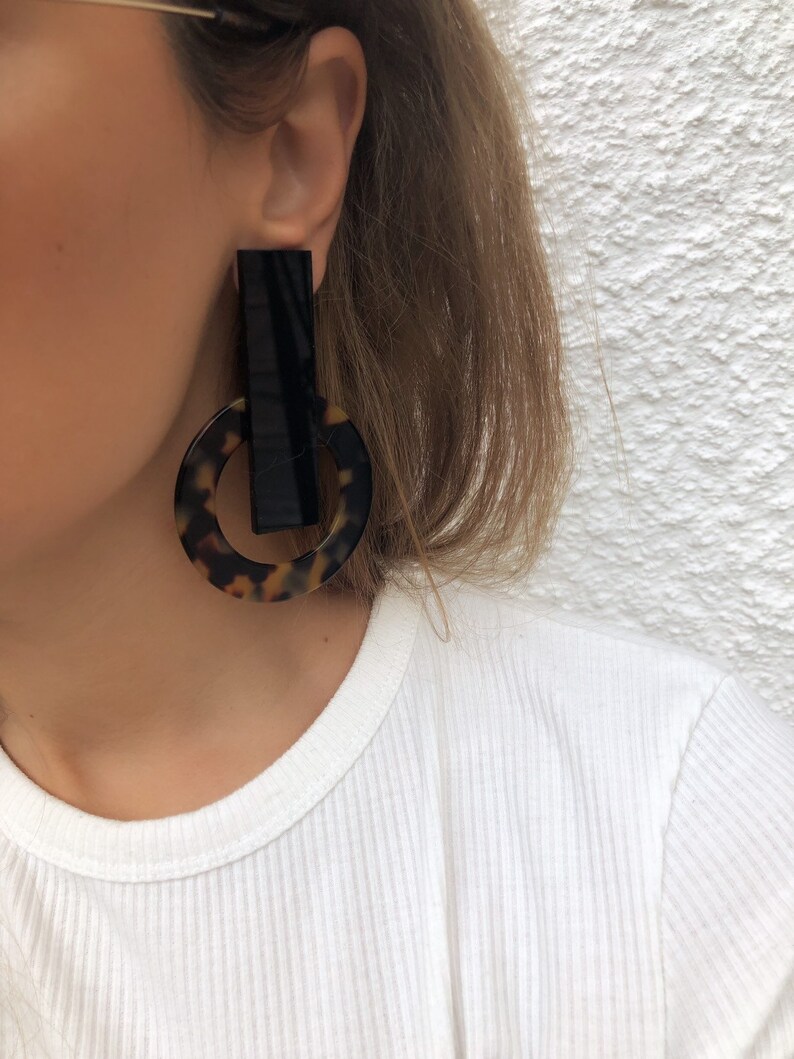 Gift for Her. Hoop Earrings Clip On Earrings Geometric Earrings Modern Earrings Geometric Jewelry Circle Earrings