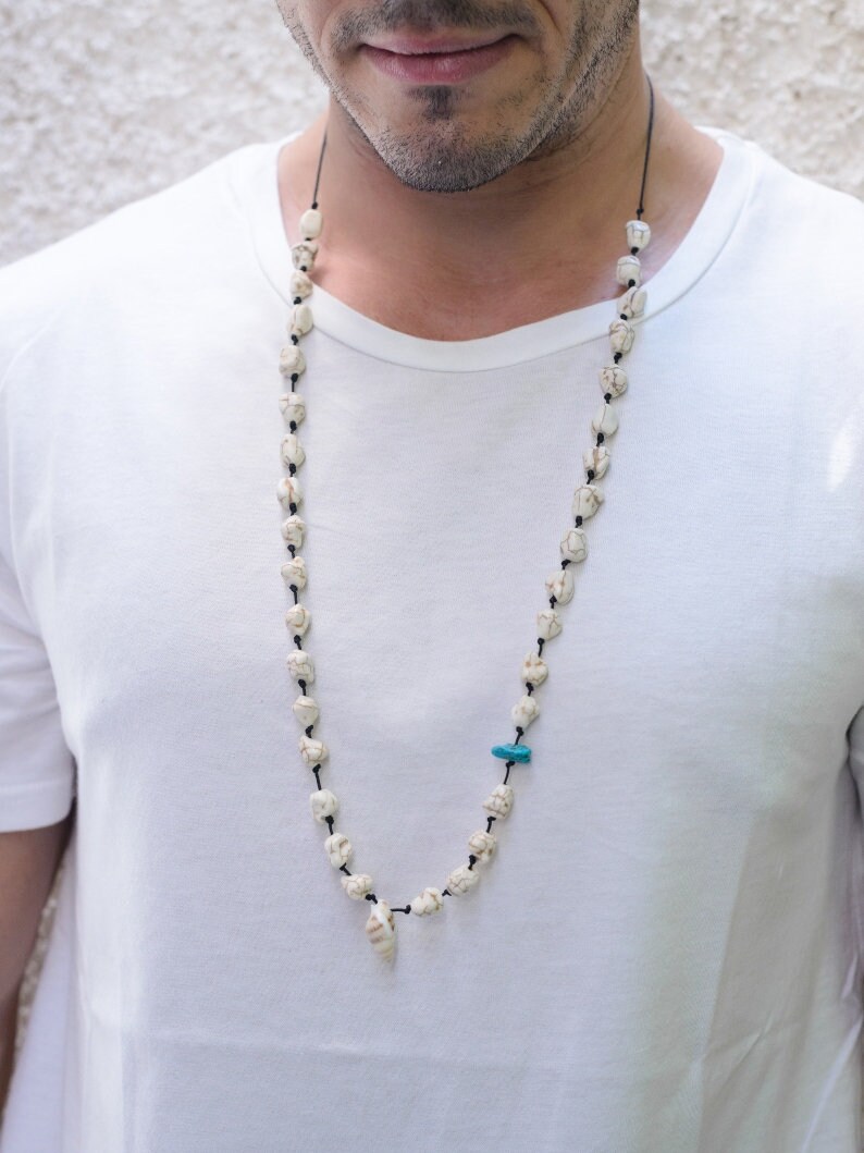 Cowrie Shell Necklace Beach Necklace Mens Necklace Summer Etsy