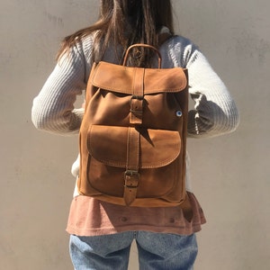 Leather Rucksack, Women's Rucksack, Leather Backpack Women, Office Bag, Travel Bag, Made in Greece from Full Grain Leather, LARGE. Brown