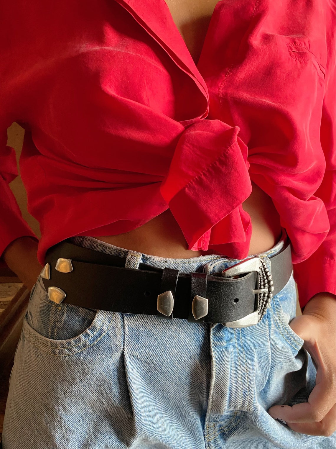 Women Belt Black Handmade Leather Belt Gift for Her Made Etsy