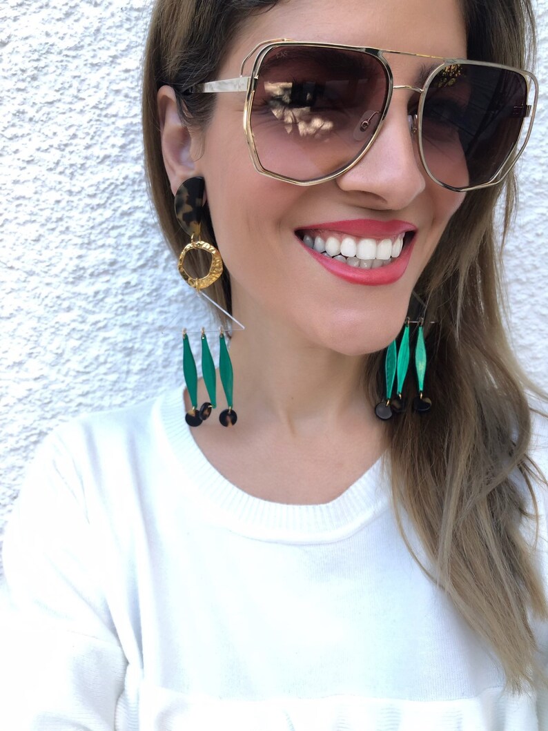 Modern Earrings Clip On Earrings Geometric Earrings Summer Etsy