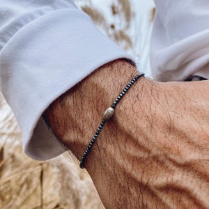 Kralenarmband heren, sieraden voor heren, minimale armband, zilveren armband, kleine armband, minimale sieraden, cadeau voor mannen