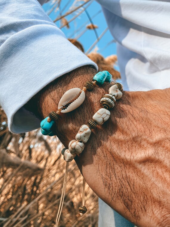 Shell Bracelet Summer Men Beach Bracelet Beaded -