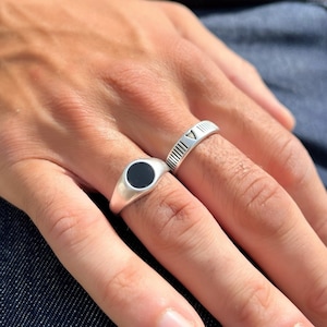Ringen heren, zilveren ringen, verstelbare ringen, herensieraden, ringen voor mannen, cadeau voor hem, gemaakt in Griekenland.