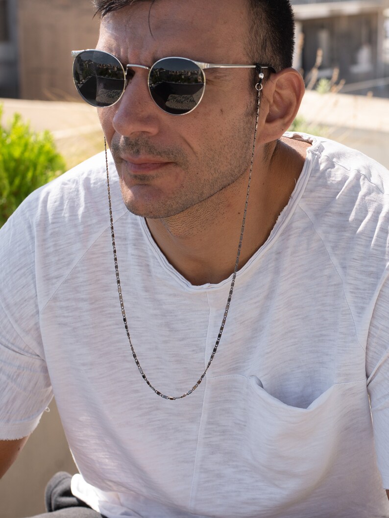 Glasses Chain Men Gray Glasses Chain Mens Sunglasses Chain Etsy