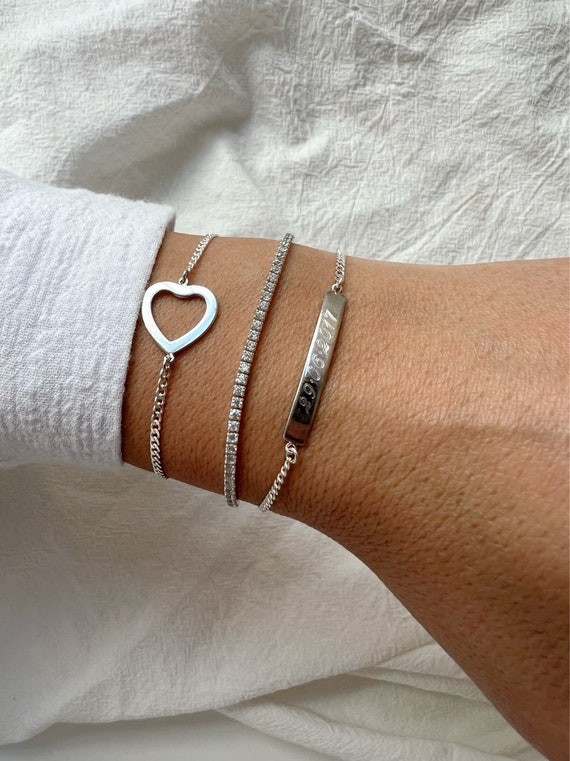 Brighton Silver Tone Etched Engraved Heart Scroll Bangle Bracelet | eBay