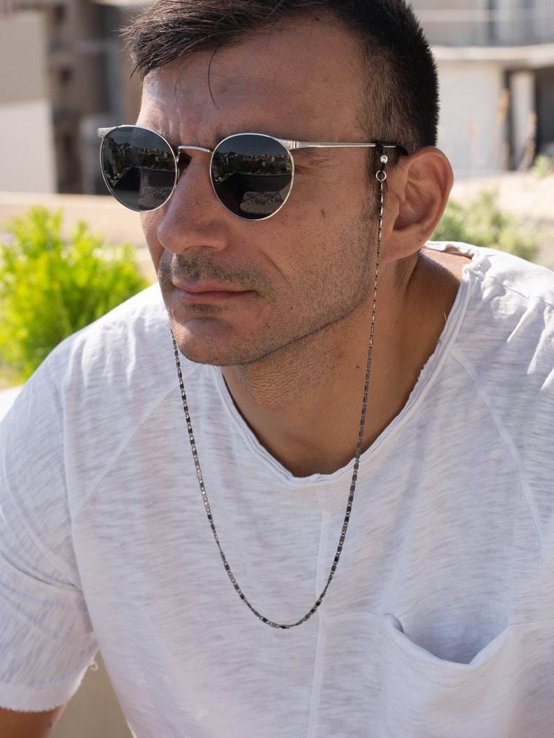 Glasses Chain Men Gray Glasses Chain Mens Sunglasses Chain Etsy