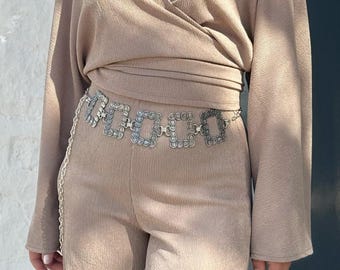 Metal Chain Belt, Women Belt, Silver Belt, Fashion Belt, Womens Accessory, Made in Greece.