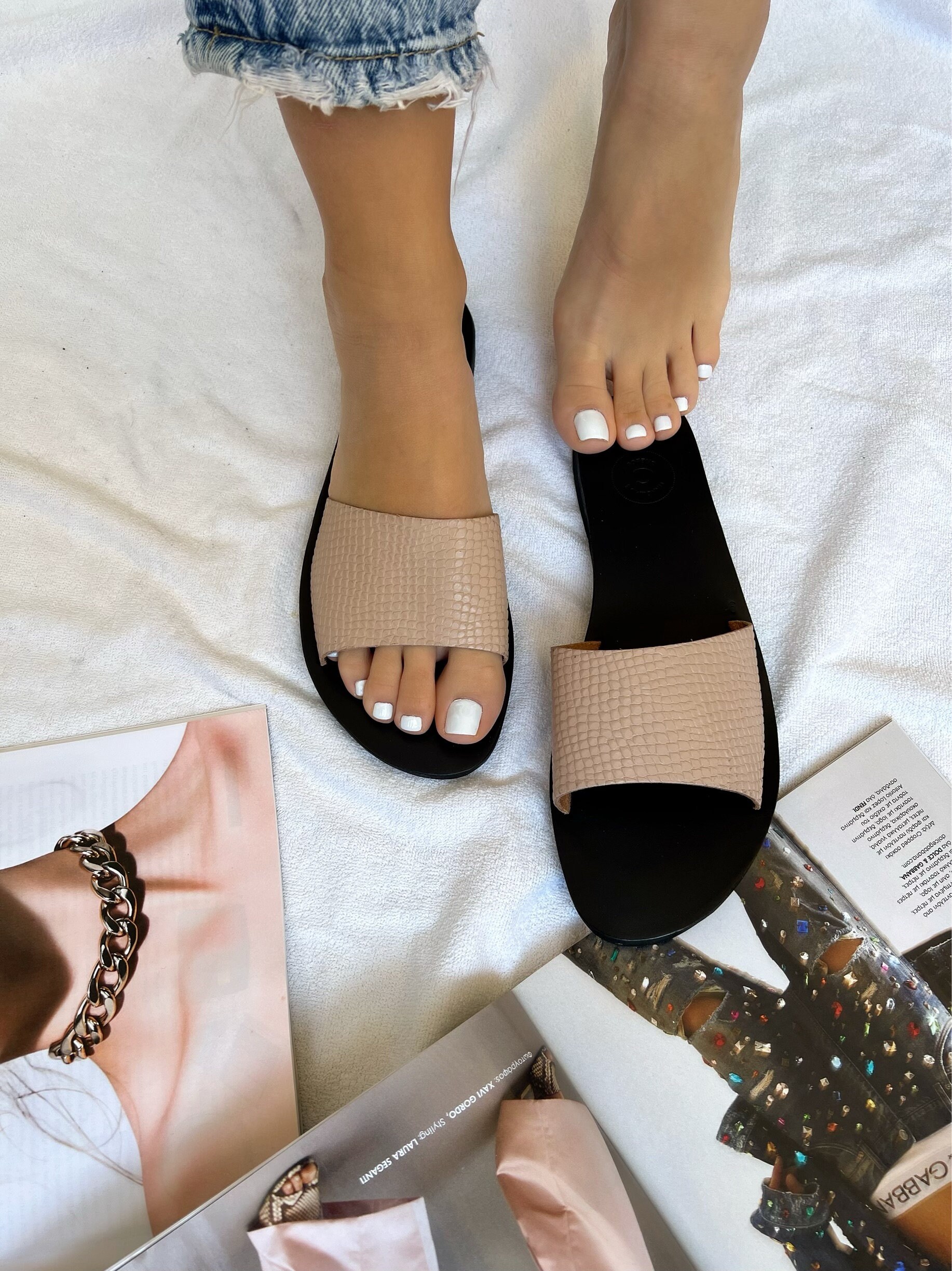 beige leather sandals womens
