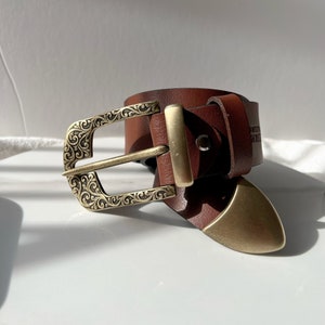 Women Leather Belt, Brown Belt, Gift for Her, Made from Real Genuine Leather, Made in Greece.