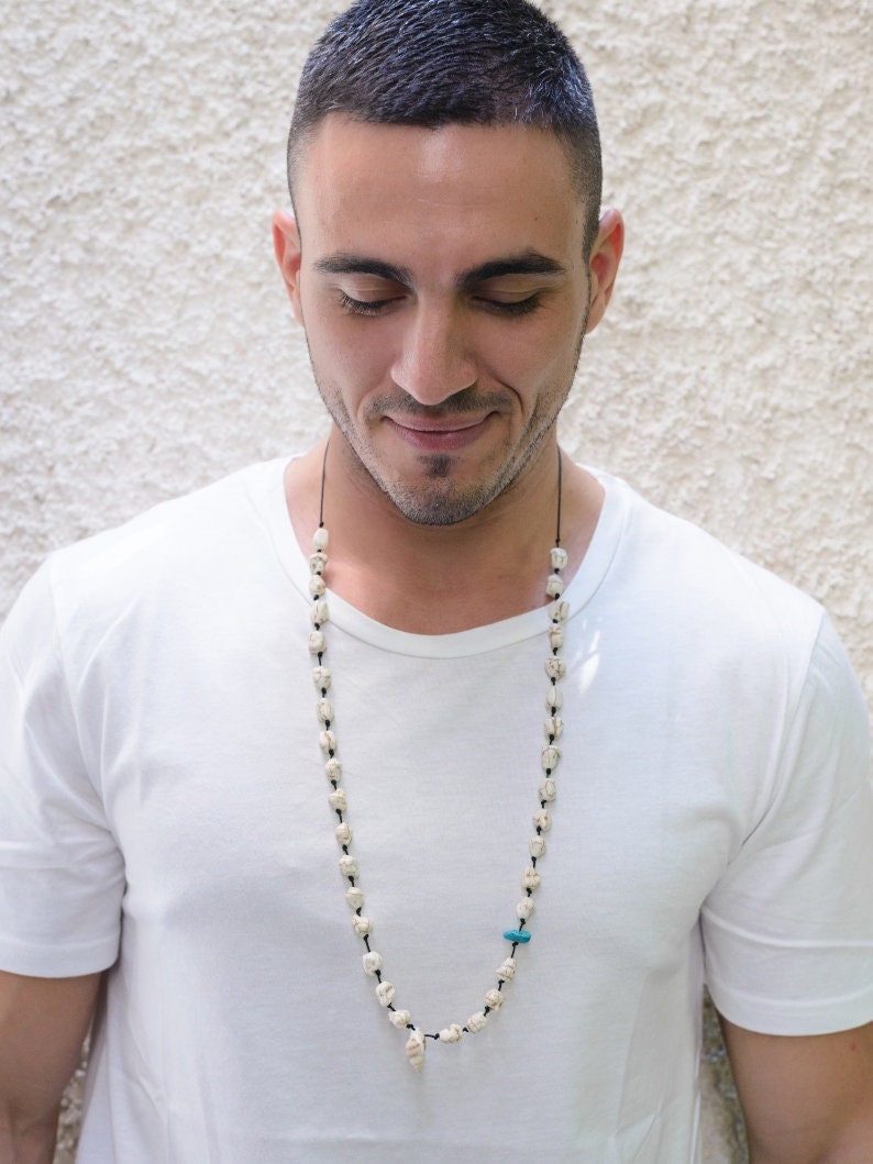 Cowrie Shell Necklace Beach Necklace Mens Necklace Summer Etsy