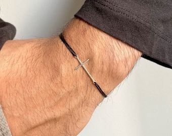 Cross Bracelet Men, Silver Cross Necklace, Men's Cross Necklace, Gift for Him, Made From Sterling Silver 925, Made in Greece.