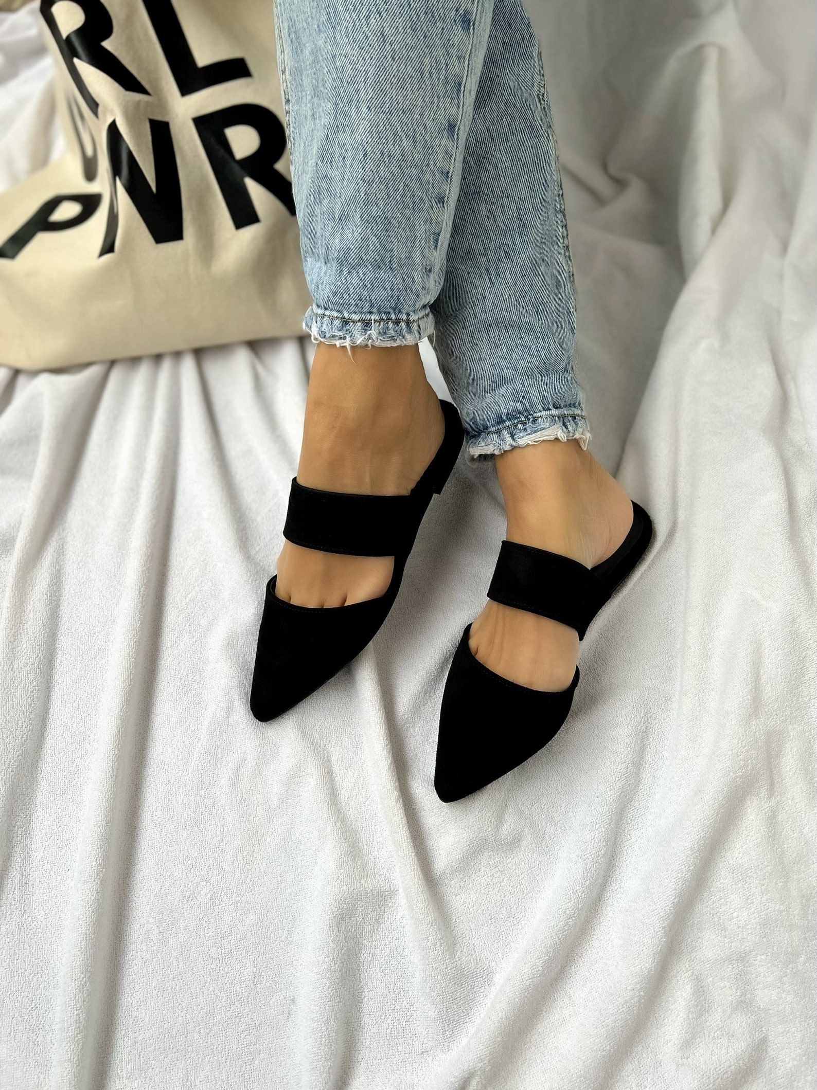 suede mules womens