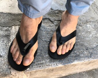 Sandalias De Hombre Chanclas Sandalias De Cuero Para Etsy Mexico