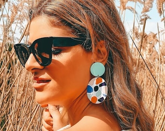Colorful Earrings, Boho Earrings, Clip On Earrings, Non Pierced Ears, Made in Greece