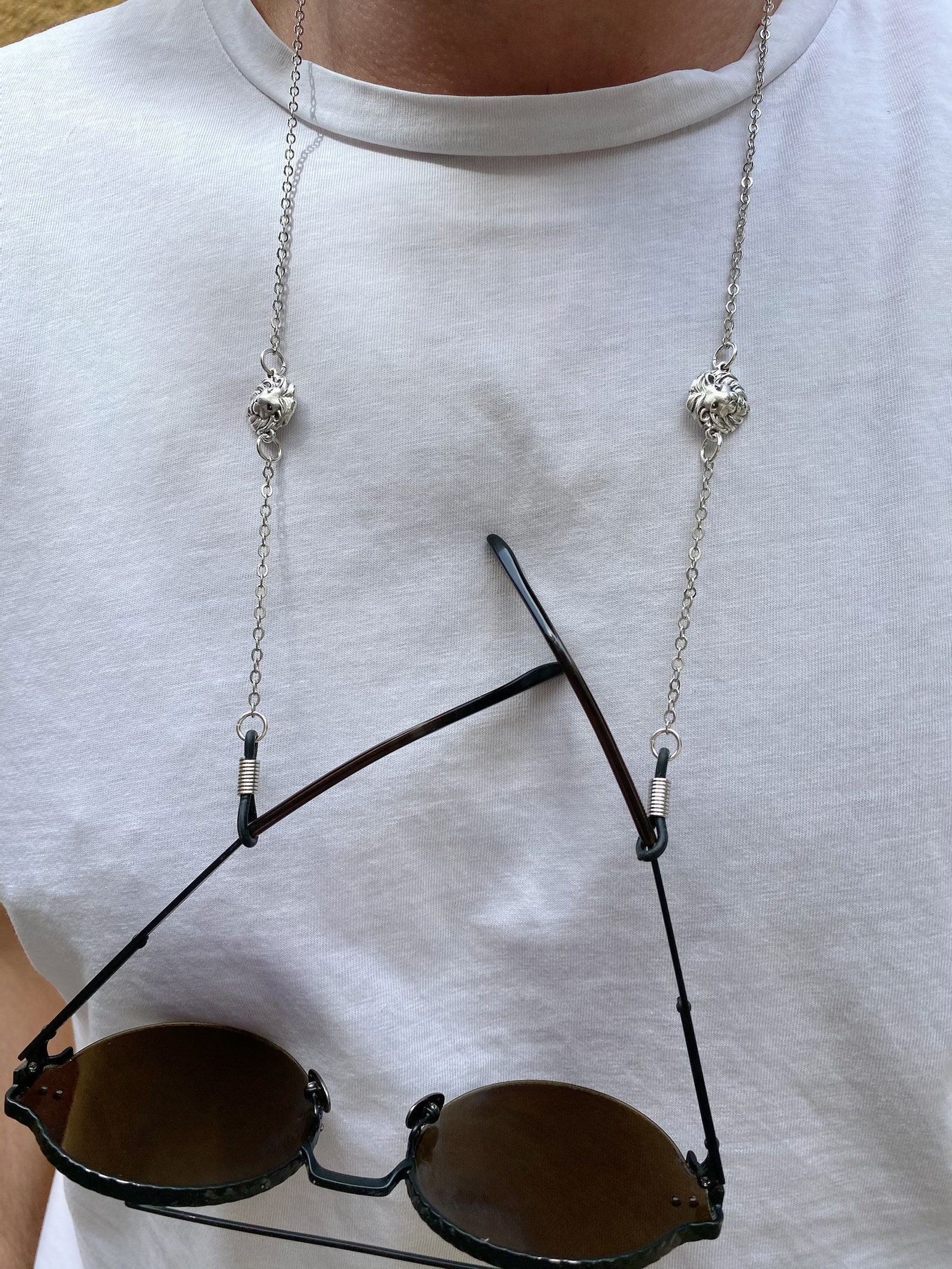 Mens Chain for Sunglasses Silver Sunglasses Chain Men Etsy