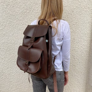 Extra Large Leather Backpack, Unisex Leather Bag, Backpack Purse, Travel Bag, Christmas Gift, Made from Real Cowleather in Greece. image 5