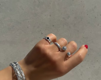 Statement Rings, Women, Silver Rings Women, Stackable Rings, Stacking Rings, Silver Band Rings, Gift for Her, Made in Greece