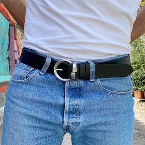 Men Leather Belt, Real Genuine Leather Belt, Black Leather Belt, Men Belt, Gift for Him, Made in Greece.