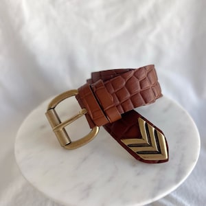 Handmade Belt, Brown Leather Belt, Women Leather Belt, Long Belt, Gift for Her, Made from Real Genuine Leather, in Greece - I am the Target