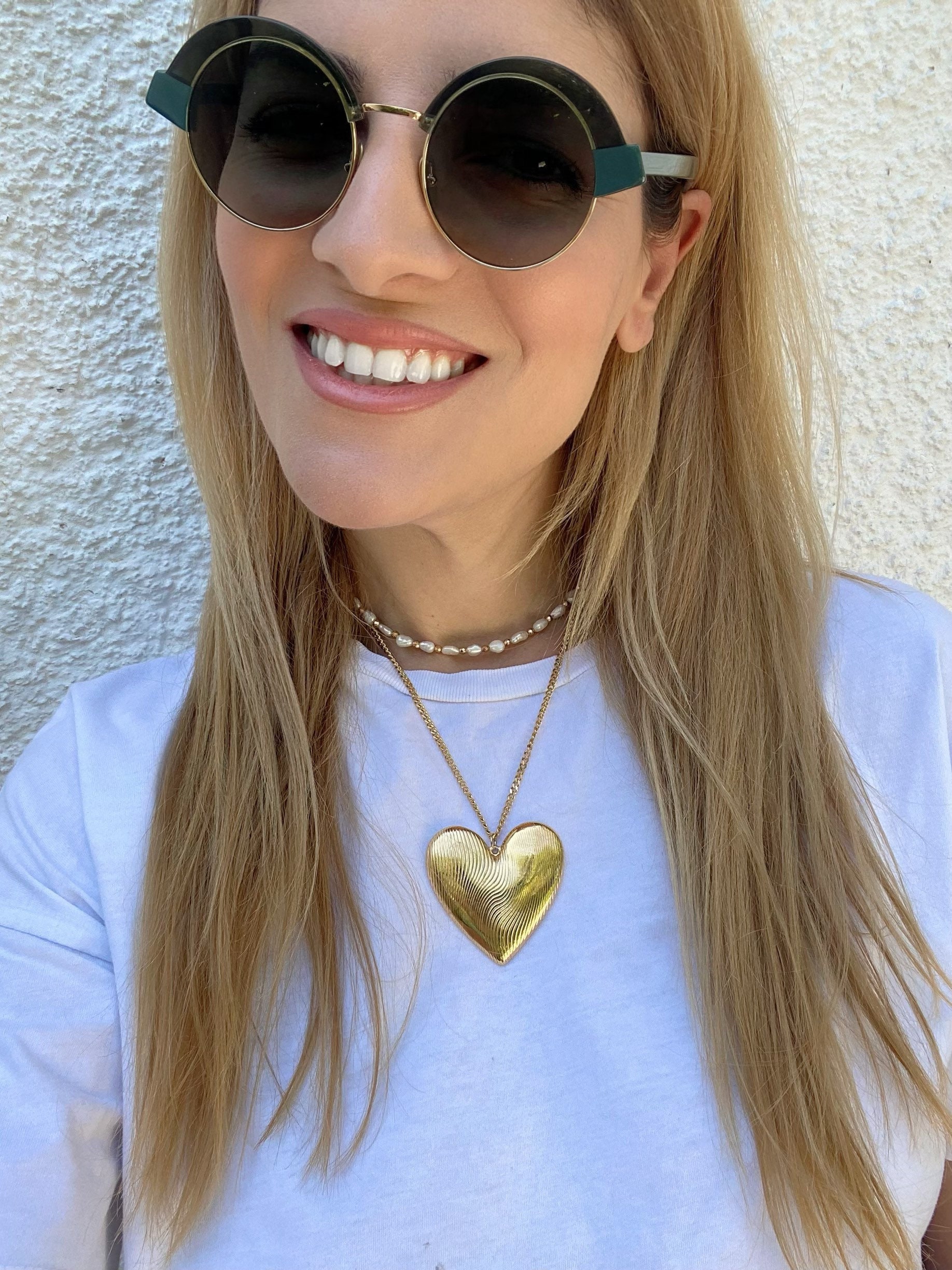 Big Heart Necklace Gold Layerings 
