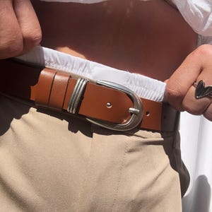 Women Belt, Leather Belt, Brown Belt, Brown Leather Belt, Waist Belt, Gift for Her, Made from Real Genuine Leather - Chic Lines