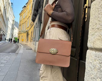 Frauen Ledertasche, Leder Umhängetasche Frauen, Braune Schultertasche, Handgemachte Crossbody Geldbörse, Vollnarbenleder, Geschenk für Sie.