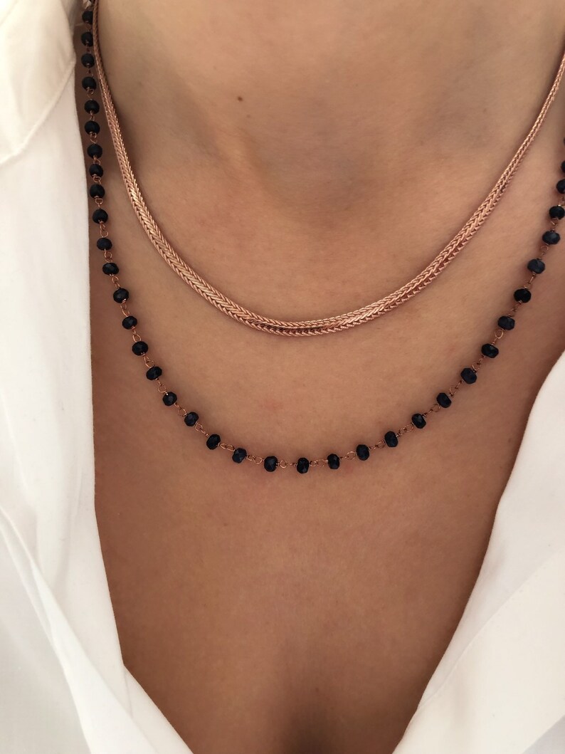 Pink Necklace Pink Chain Necklace Layering Necklace Dainty Etsy