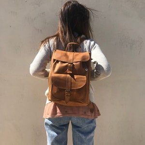 Leather Rucksack, Women's Rucksack, Leather Backpack Women, Office Bag, Travel Bag, Made in Greece from Full Grain Leather, LARGE. image 5