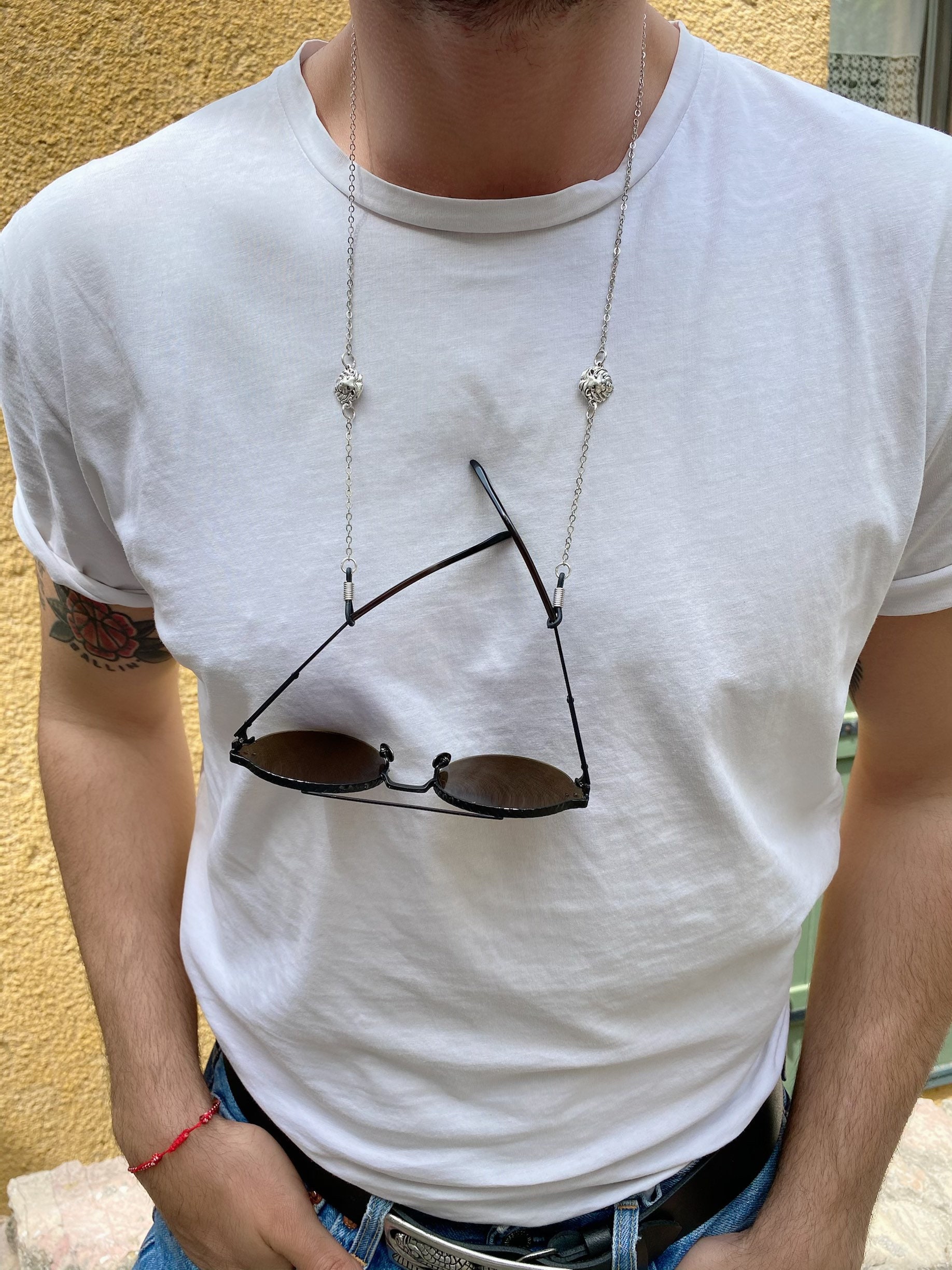 Mens Chain for Sunglasses Silver Sunglasses Chain Men Etsy