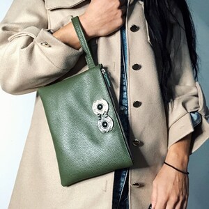 Cartera de piel, cartera de mujer, bolso de uso diario, monedero pequeño, billetera de piel, regalo para ella, hecha de piel de grano completo. - Boho Everywhere