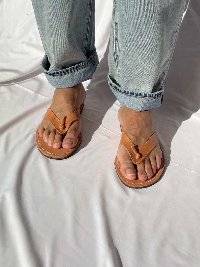 Sandálias masculinas, chinelos de couro masculinos, sandálias de verão, sandálias gregas, sapatos de verão imagem 5