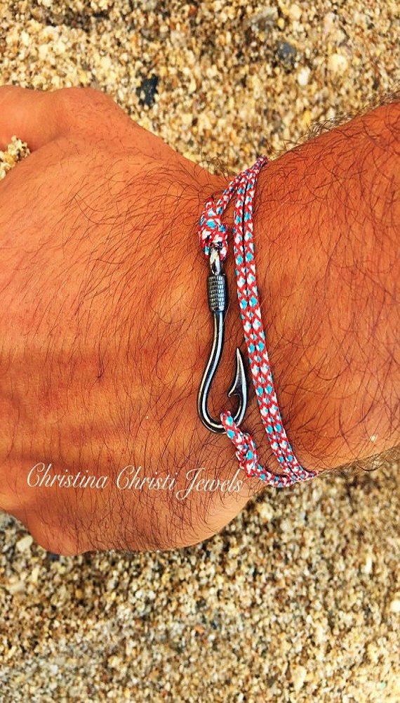 Wrap Bracelet Hook Bracelet Men Navy Bracelet Mens Jewelry Etsy