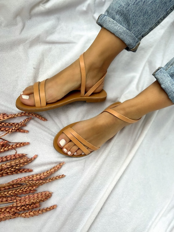 Brown Leather Sandals Greek Gladiator Sandals Summer Shoes - Etsy